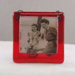  Red Fused Glass Frame by Bill Aune
