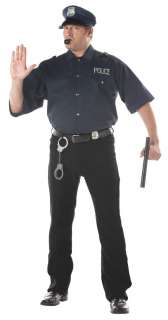 Men Police Officer Cop Uniform Plus Size Costume  