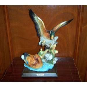   Italian Made Geese Statue Figurine By Auro Belcari