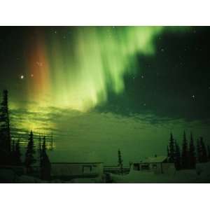  The Aurora Borealis Shimmers in the Night Sky Photographic 