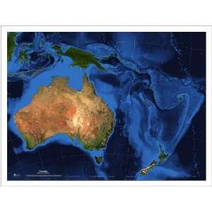  Satellite Map of Oceania   Topography & Bathymetry   18 