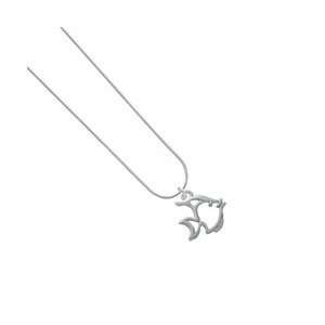  2 D Open Angel Fish   Silver Plated Snake Chain Charm 