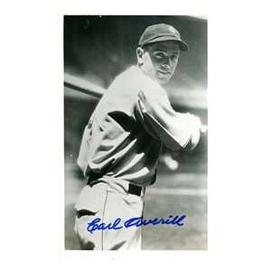  Earl Averill Autographed / Signed Postcard (James Spence 