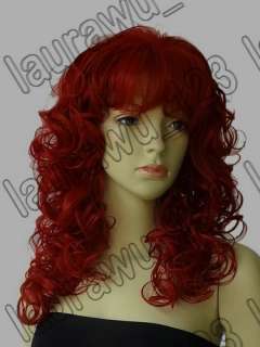 24 Long Heat Resistant Dark Red Cosplay Wig  97  