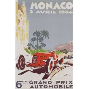  MONACO 1934 GRAND PRIX AUTOMOBILE CAR RACE SMALL VINTAGE 