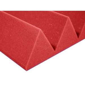  4 x 24 x 24 Red Acoustic Studio Wedge Foam 12 Pack by 