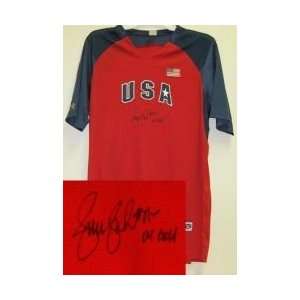  Jennie Finch Signed Red Team USA Jersey w/04 Gold Sports 