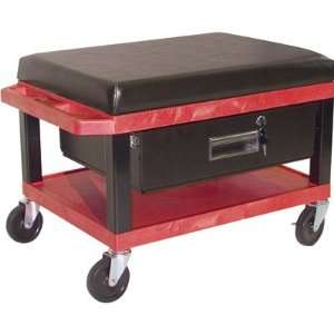  Luxor Mobile Mechanics Seat   Red, Storage Drawer, Model 