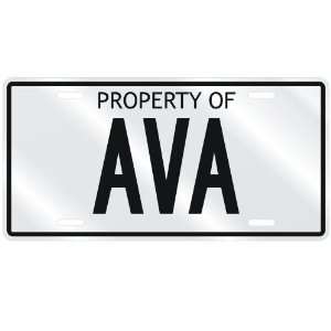 NEW  PROPERTY OF AVA  LICENSE PLATE SIGN NAME 