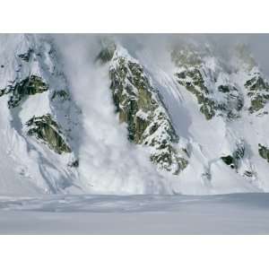 An Avalanche Along a Rocky Mountain Face Premium 