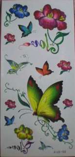 12 packs tatouages temporaire,fleur/papillon/coeur/lune  