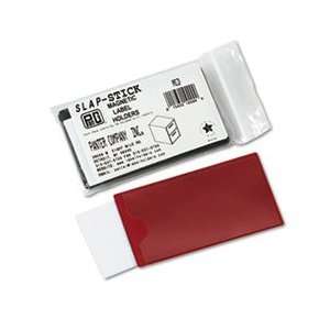 Slap Stick Magnetic Label Holders, Side Load, 4 1/4 x 2 1/2, Red, 10/P
