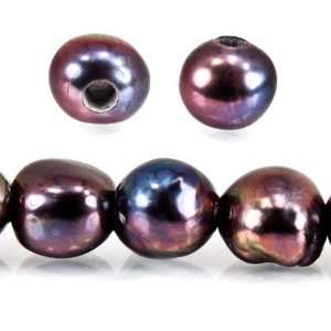  Lavender Peacock Side Drilled Baroque Freshwater Pearl, 2 