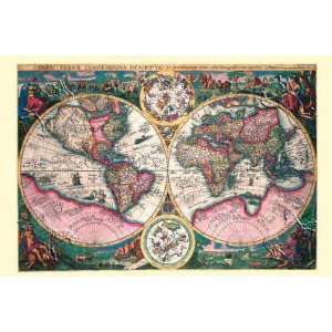  Orbis Terrarum Typus by Jan Baptist Vrients. Size 26.50 X 