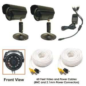 CCTV Security Camera Kit of 2 x Night Vision Weatherproof Cameras (3.6 