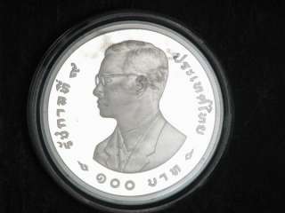 THAILAND 1997 100 Baht Tiger Silver Proof, 30mm, 15.1 grams, in 