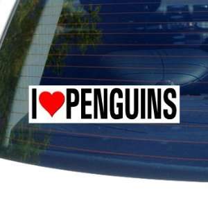  I Love Heart PENGUINS   Window Bumper Sticker Automotive