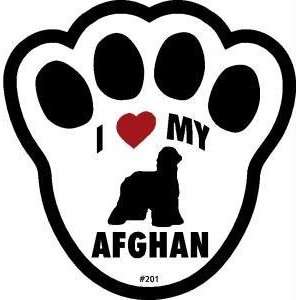 Afghan Dog Pawprint Window Decal w/Suction Cup