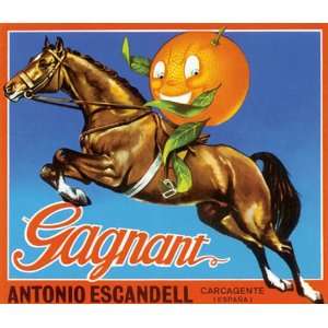  GAGNANT ORANGE HORSEBACK SPAIN ANTONIO ESCANDELL CRATE 