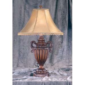  Brown Trophy Shaped Lamp with Gold Tassel Shade