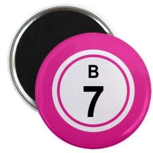  Bingo Ball B07 SEVEN Pink 2.25 inch Fridge Magnet 