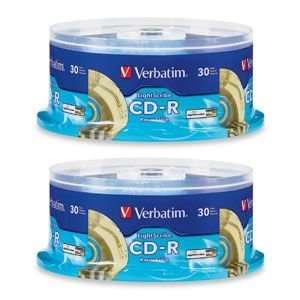  Verbatim LightScribe 52X CD R Media 30 Pack in Cake Box 
