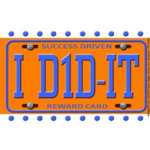 Eureka Reward Punch Cards, Success Driven License Plate, Package of 36 