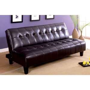  1pc Transitional Modern Leatherette Futon Sofa Bed, FA 
