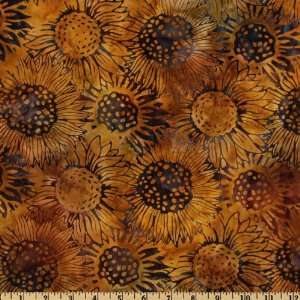   Cornucopia Batik Sunflower Harvest Fabric By The Yard Arts, Crafts
