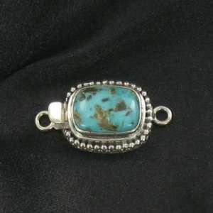 CARICO LAKE TURQUOISE CLASP STERLING BLUE GOLDEN CUSHION 