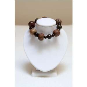  Brown Turquoise Beads with Bronzite Beads 