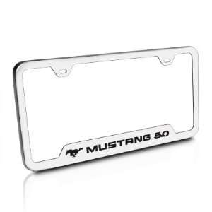  Ford Mustang 5.0 Brushed Steel Auto License Plate Frame 