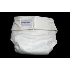   One Size Fitted Organic Bamboo Cloth Diaper   WHITE Baby