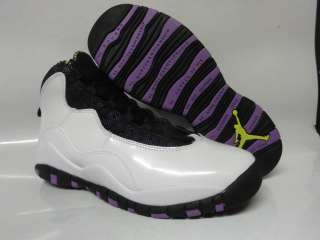   Air Jordan 10 Retro White Violet Purple Sneakers Kids Size 5.5  