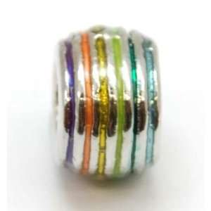   TOC BEADZ Rainbow Ribbed 6mm Slide On & Slide Off Bead Jewelry