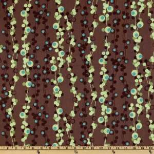  44 Wide Brooklyn Heights Vines Brown/Green Fabric By The 
