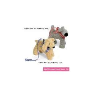  Tan Ollie Dog Pacifier Clip by North American Bear Co 