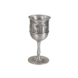  Wine Cup Long Stem w/Bible Symbols Pewter (6) Kitchen 