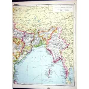  Cassell Antique Map 1920 Tibet Andaman Burma Bay Bengal 
