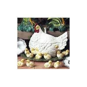 _DISCONTINUED   White Hen Tureen 13 1/2H x 15L x 11W   By Intrada 