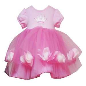 Rare Editions Baby/Infant Girls 12M 24M PINK CROWN TULLE Party Dress