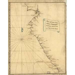  1700 Map Pacific Coast, Ecuador