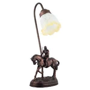  Julianna Bronze Race Horse & Jockey Table Lamp Light 