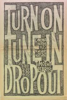TIMOTHY LEARY TURN ON FILM MOVIE PROMO AD POSTER RON COBB 1967 RARE 