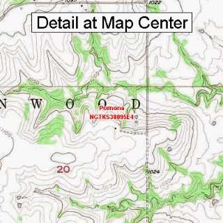  USGS Topographic Quadrangle Map   Pomona, Kansas (Folded 