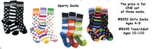 LittleMissMatched Socks, SPORTY SOCKS, Set of 3, Girls Ages 4 9  