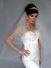 White CLEAR RHINESTONES on Wedding Bridal Veil 25/35 NEW 2 Tier 