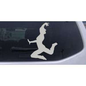 Dancer Silhouettes Car Window Wall Laptop Decal Sticker    Silver 16in 
