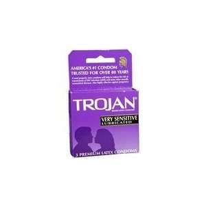  Trojans Sensitive Lubricated Condoms   3Ea/PkX6Pk Health 