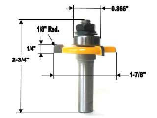 Shank 1/8 Radius Back cutter with Bearing Assemblies 